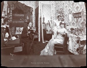 Corse Payton en vrouw in zijn Fulton Street Theater, New York, 1903